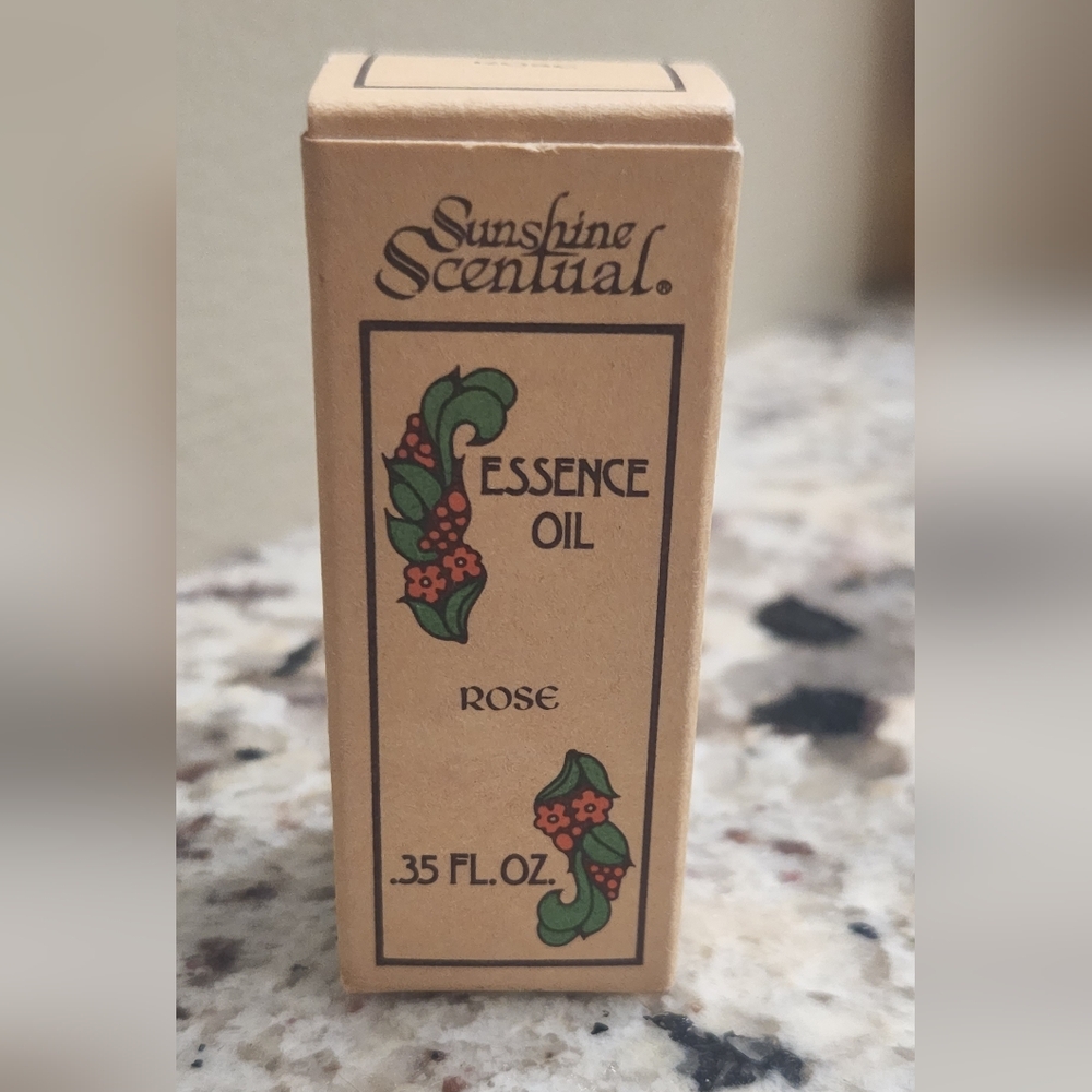 Sunshine Scentual Rose Essence Oil .35 oz Sealed w/ Box 1970s Vintage
